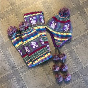 Girls Hat and Scarf Set